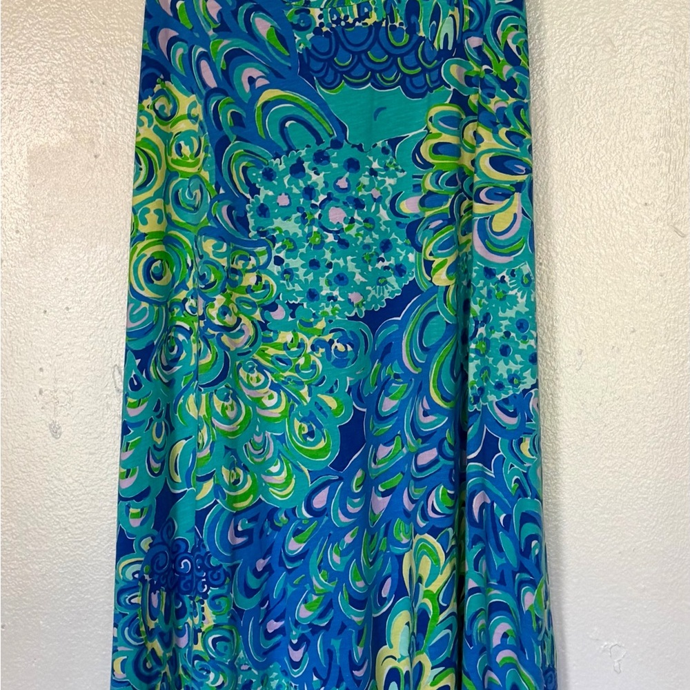 Lilly Pulitzer Vibrant Blue and Green Sleeveless Dress